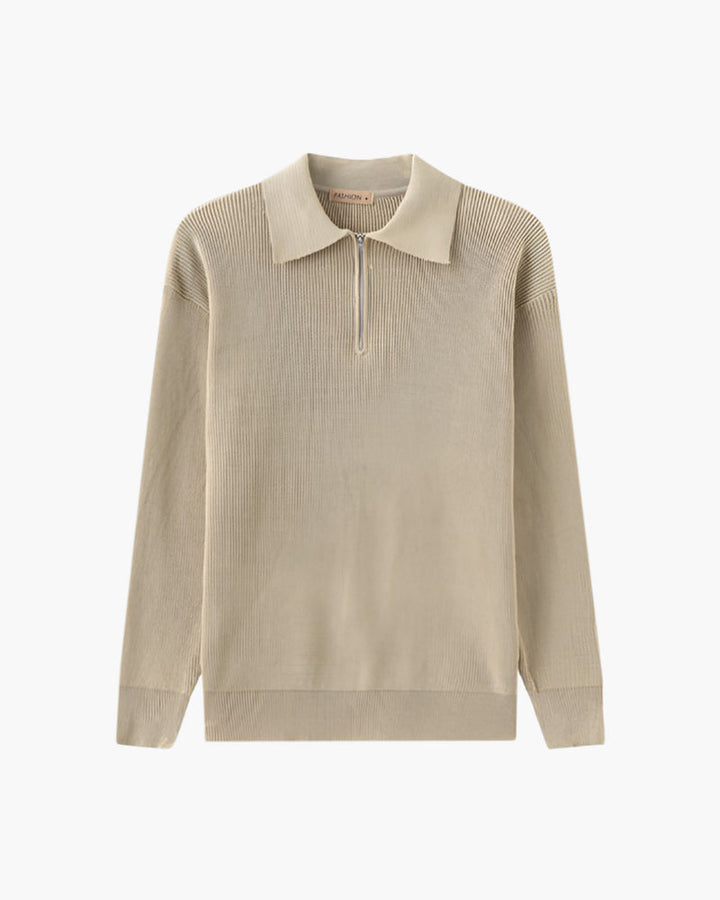 Maglione Uomo Mezza Zip Lana Morbido Classico