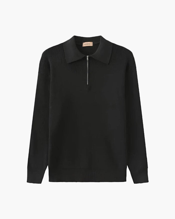 Maglione Uomo Mezza Zip Lana Morbido Classico - Vesarelli