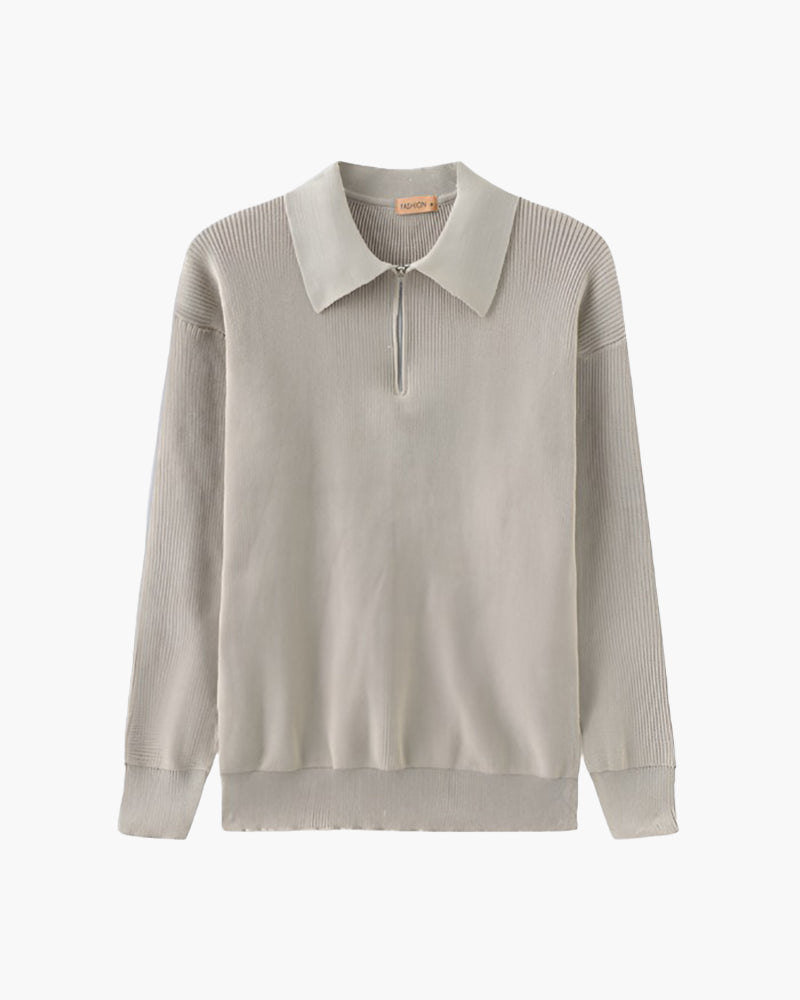 Maglione Uomo Mezza Zip Lana Morbido Classico