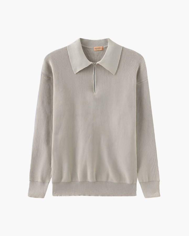 Maglione Uomo Mezza Zip Lana Morbido Classico