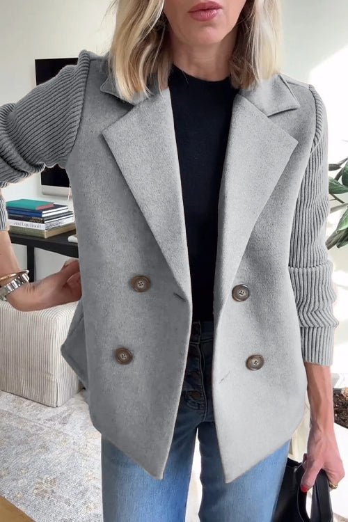 Blazer Donna Elegante Maniche a Rete Slim Fit