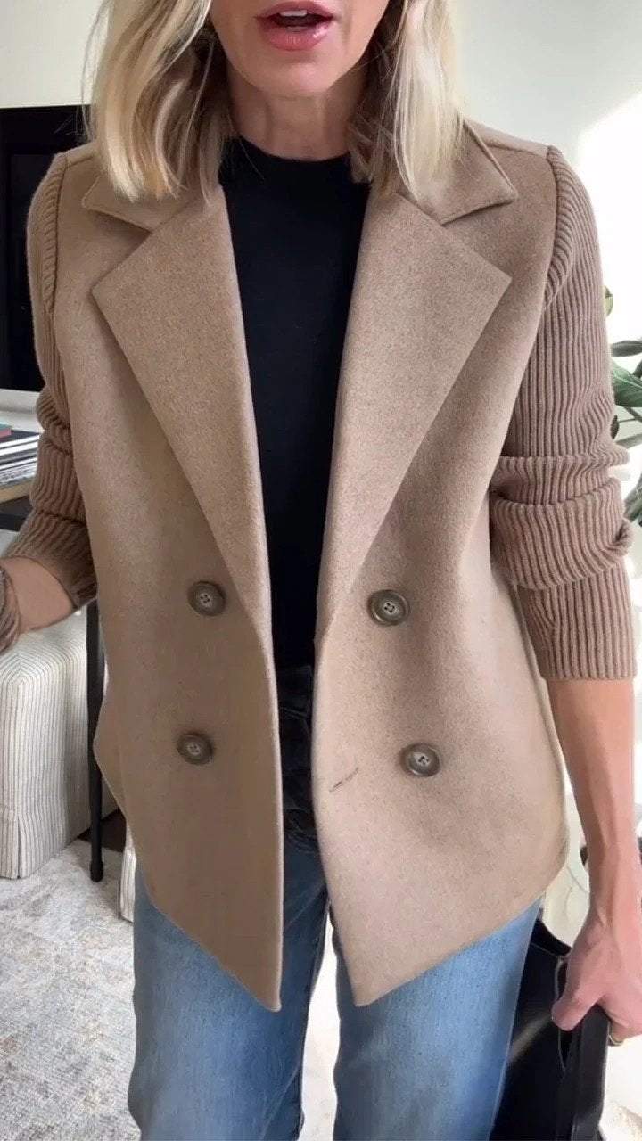 Blazer Donna Elegante Maniche a Rete Slim Fit