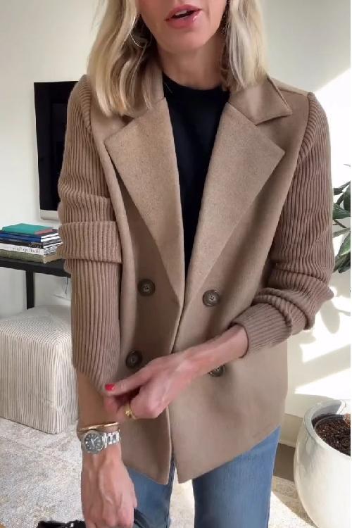 Blazer Donna Elegante Maniche a Rete Slim Fit