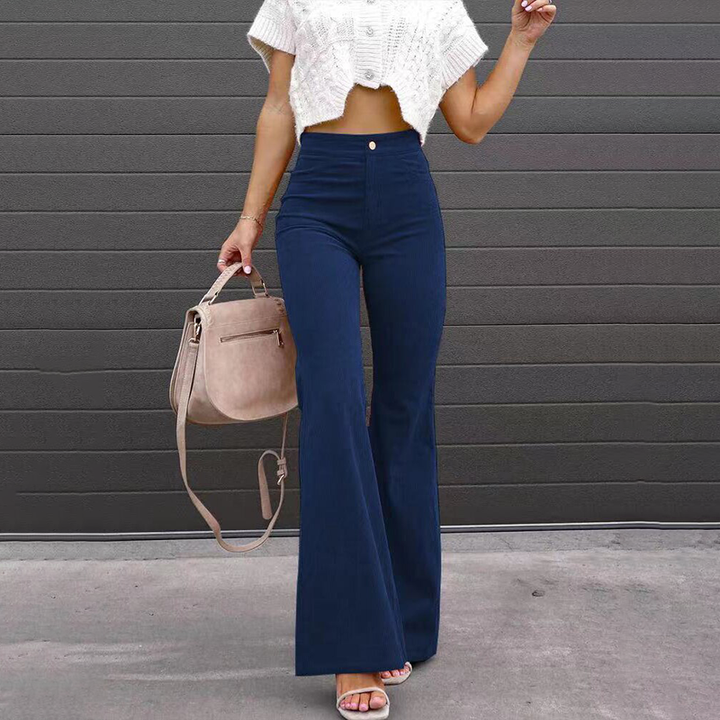 Pantaloni Donna a Zampa Vita Alta Stile Versatile