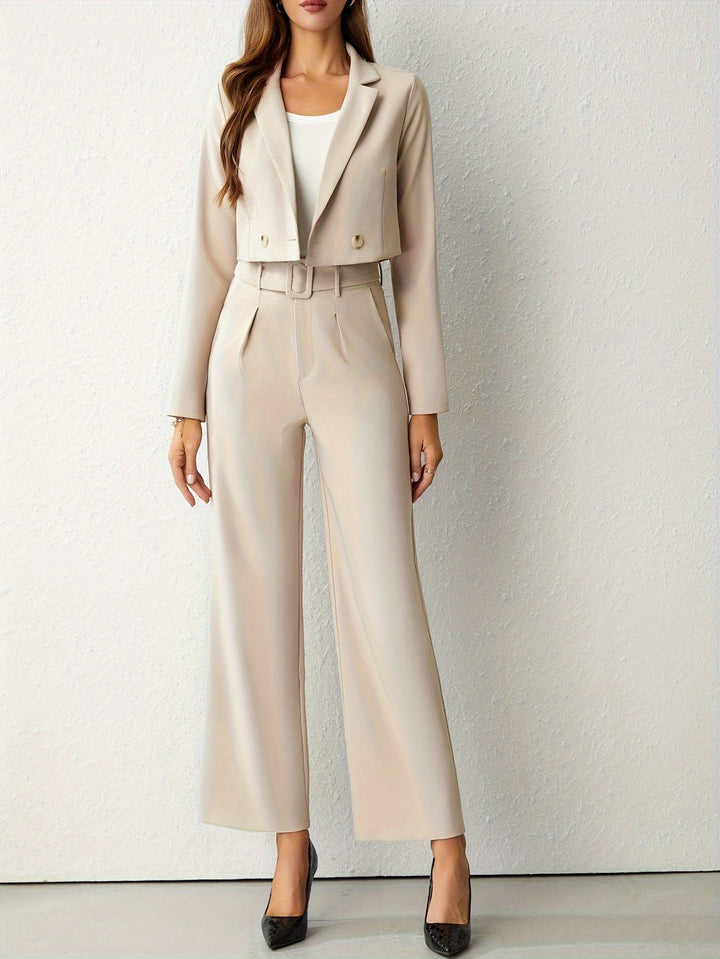 Completo Donna Blazer e Pantaloni Gamba Tesa Classico Elegante
