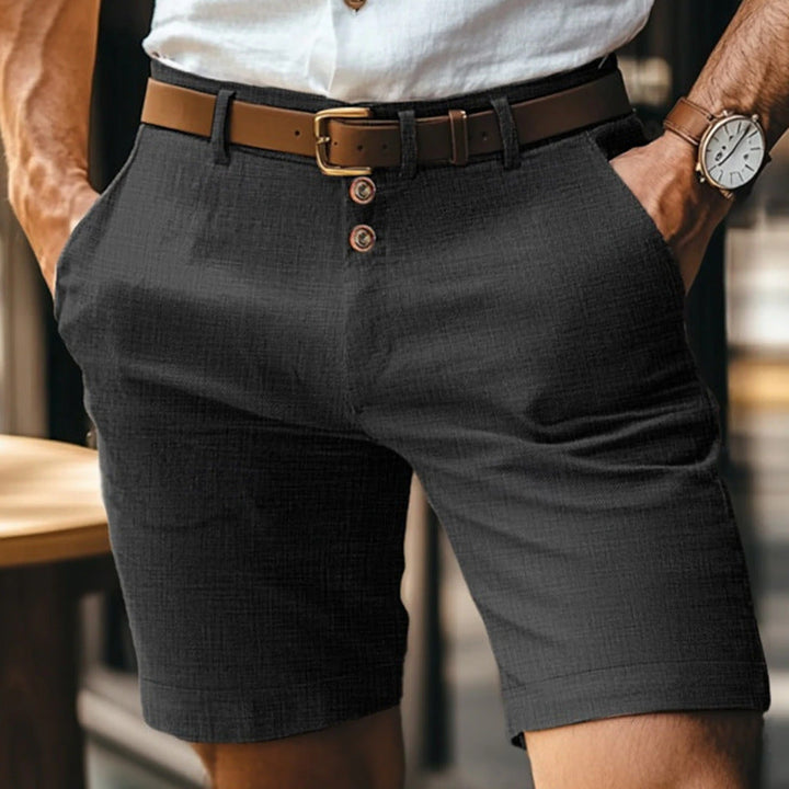 Pantaloncini Uomo in Lino Leggeri Traspiranti con Bottoni - Vesarelli