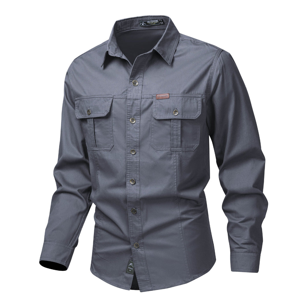 Camicia Cargo Uomo Maniche Lunghe Tessuto Resistente Vestibilità - Vesarelli