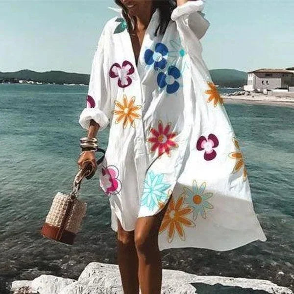 Abito Camicia Donna Fluido Vestibilità Comoda