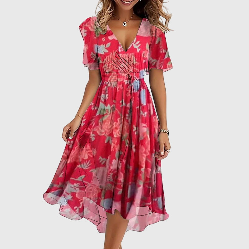 Abito Midi Donna Stile Sofisticato Vestibilità Curata