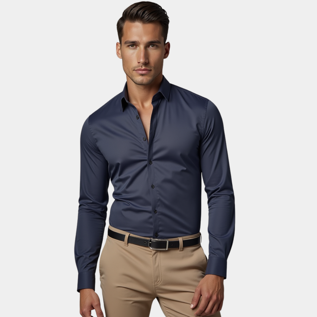 Camicia Uomo Taglio Ampio Tessuto Morbido Comfort - Vesarelli