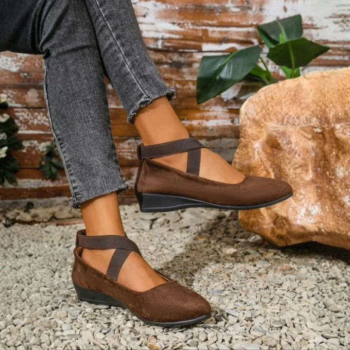 Scarpe Ballerine Donna Zeppa Chiusa Eleganti Comode Quotidiane