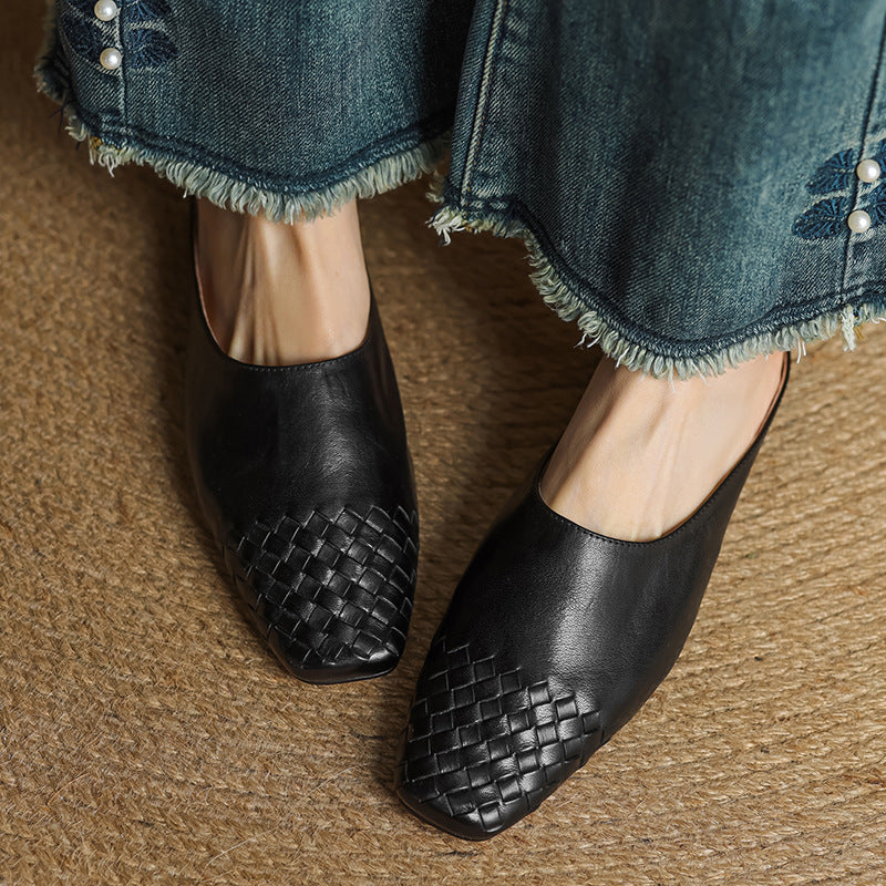 Ballerine Donna in Pelle Intrecciata Stile Moderno - Vesarelli