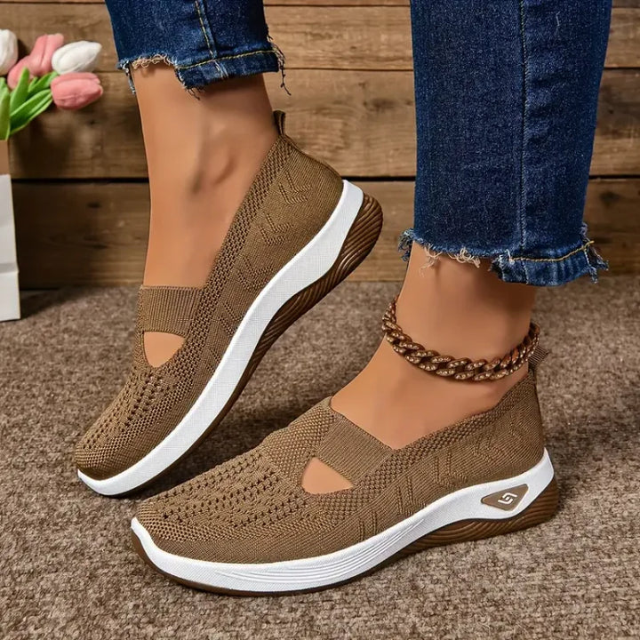 Scarpe Slip On Donna in Maglia Traspirante Leggere Quotidiane