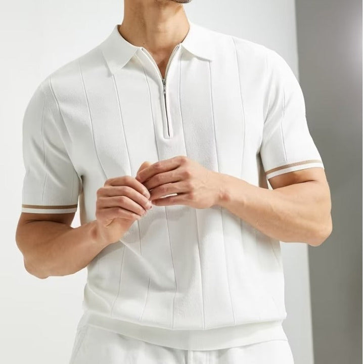 Polo Uomo Cotone Manica Corta Collo con Cerniera