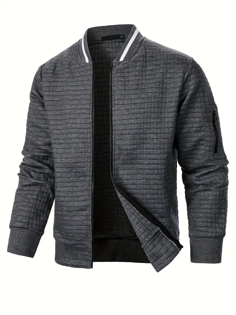 Giacca Uomo Leggera con Cerniera Manica Lunga Casual