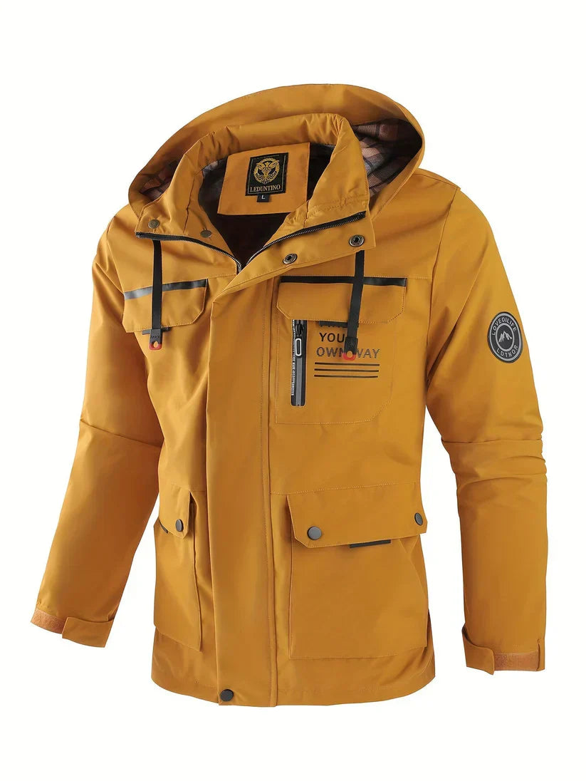 Giacca Invernale Uomo Impermeabile Cappuccio Isolante Antivento Cargo