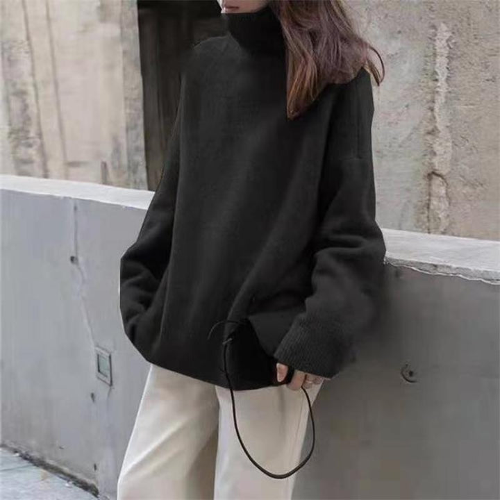 Maglione Donna Dolcevita Morbido Ampio Autunno Inverno