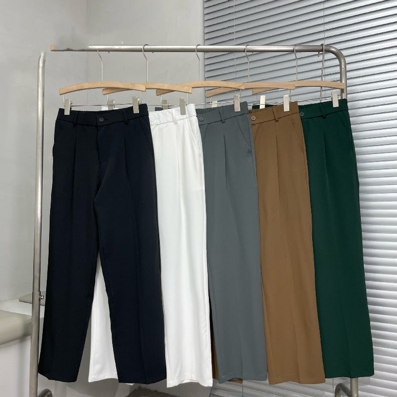 Pantaloni Uomo in Cotone Vestibilità Comoda Uso Quotidiano