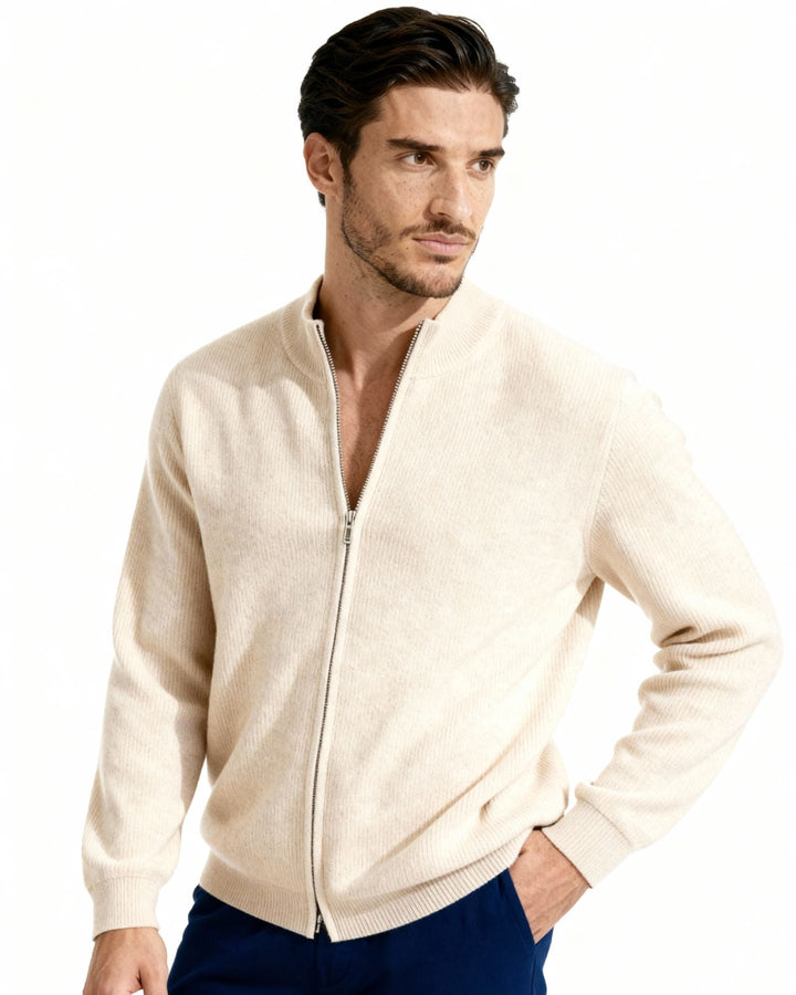 Maglione Uomo con Zip Tessuto Morbido Vestibilità Comoda