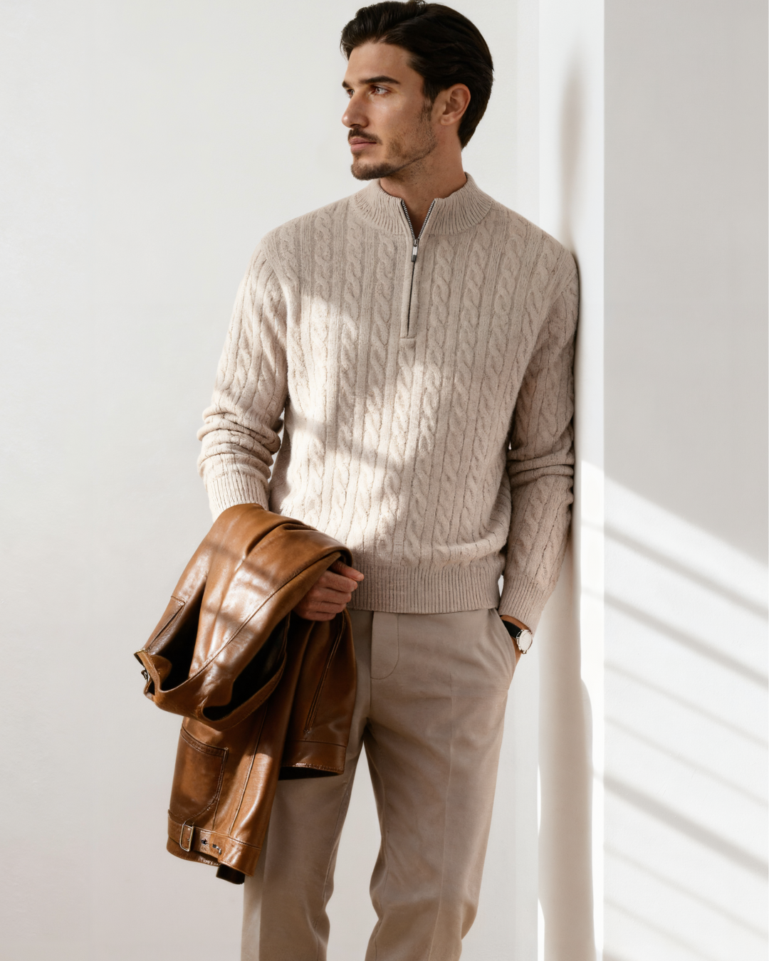Maglione Uomo in Cashmere Mezza Zip Vestibilità Comfort - Vesarelli