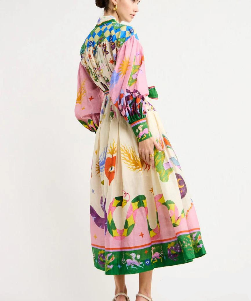Abito Maxi Donna Stile Italiano Vestibilità Ampia