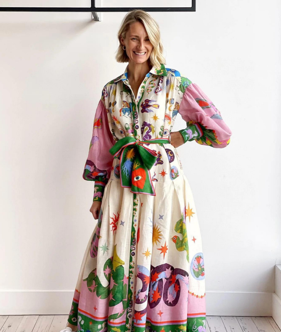 Abito Maxi Donna Stile Italiano Vestibilità Ampia