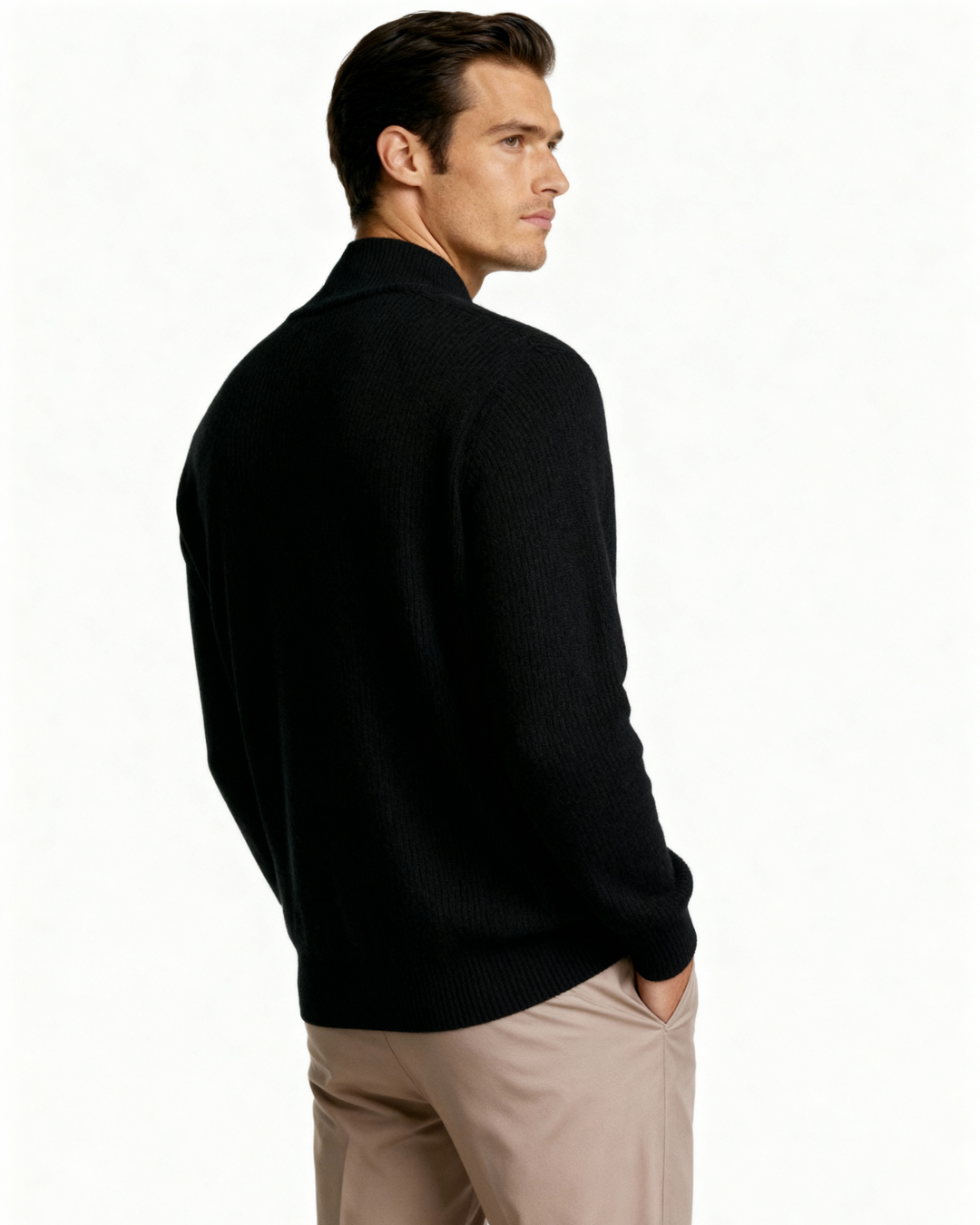 Maglione Uomo con Zip Tessuto Morbido Vestibilità Comoda
