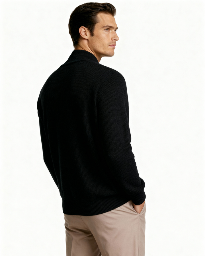Maglione Uomo con Zip Tessuto Morbido Vestibilità Comoda