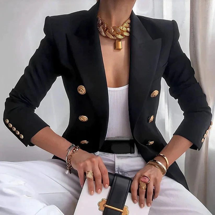 Blazer Donna Doppiopetto Bottoni Decorativi Elegante - Vesarelli