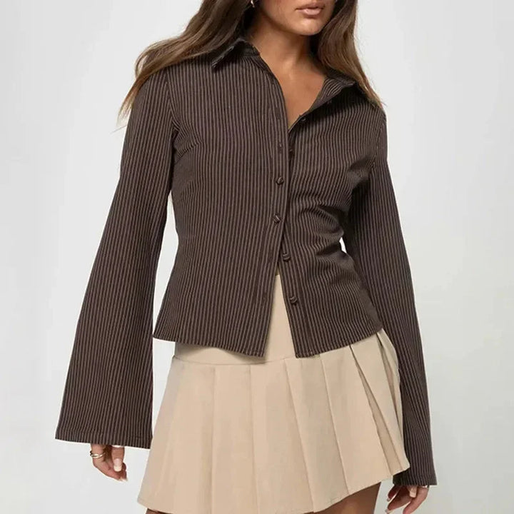 Blusa Donna a Righe Maniche Svasate - Vesarelli