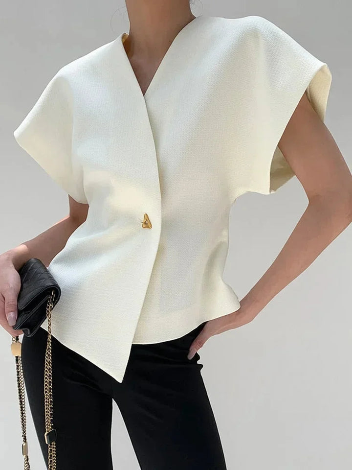 Blusa Donna Stile Cache-Cœur Maniche Scolpite - Vesarelli