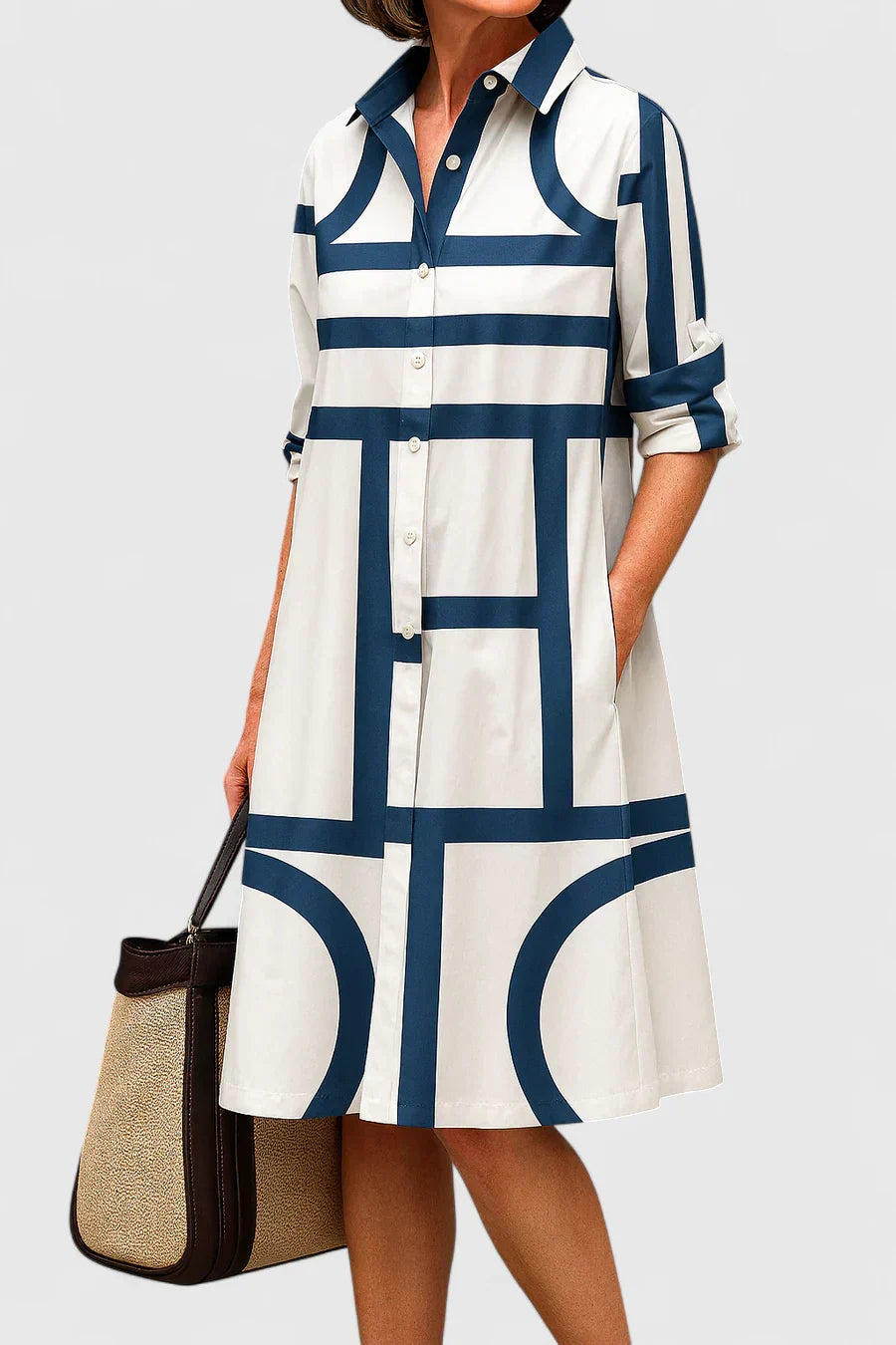 Abito Midi Donna Tessuto Raffinato Silhouette Definita - Vesarelli