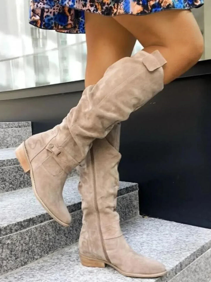 Stivali Donna Comodi Tacco Basso Elegante - Vesarelli