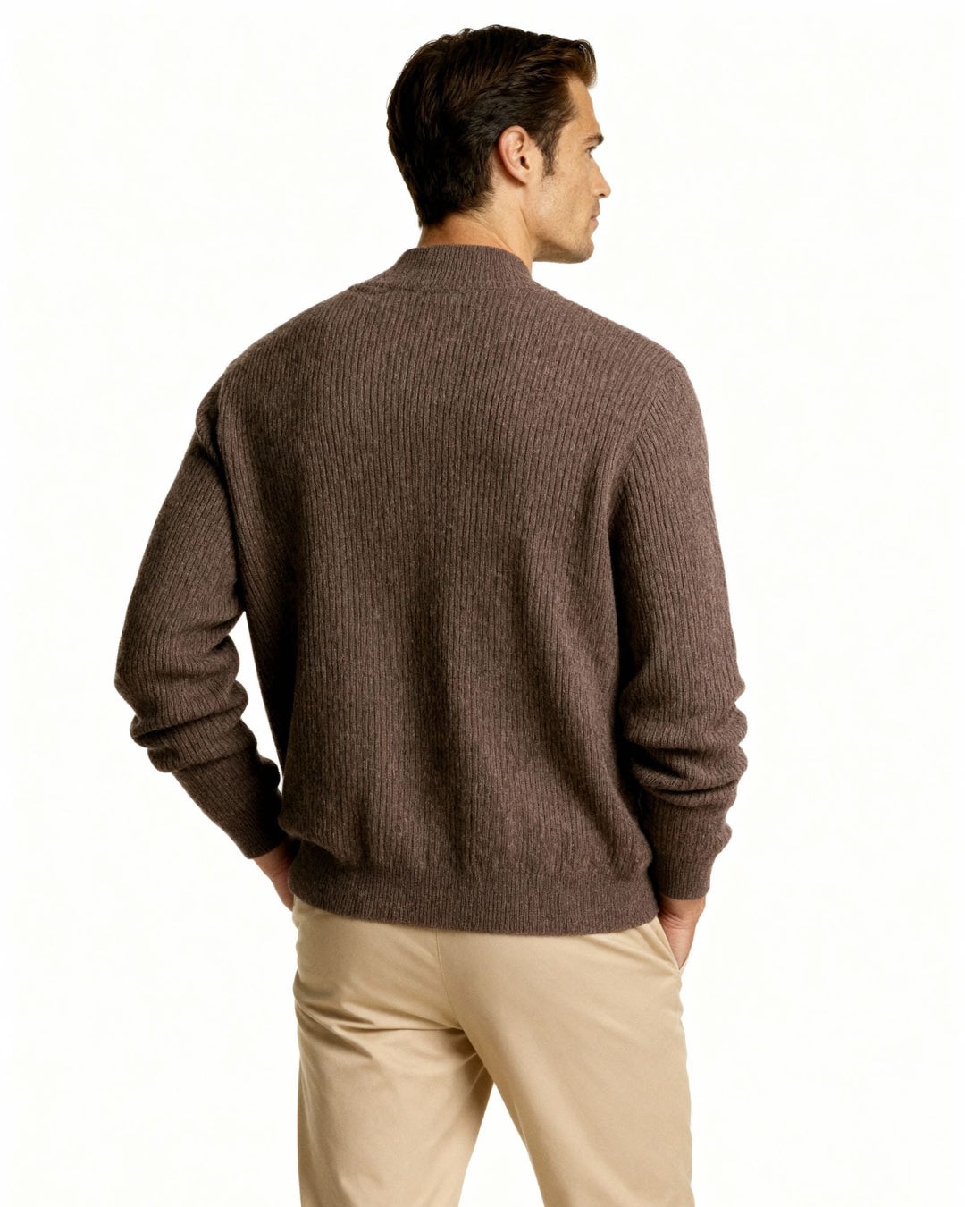 Maglione Uomo con Zip Tessuto Morbido Vestibilità Comoda