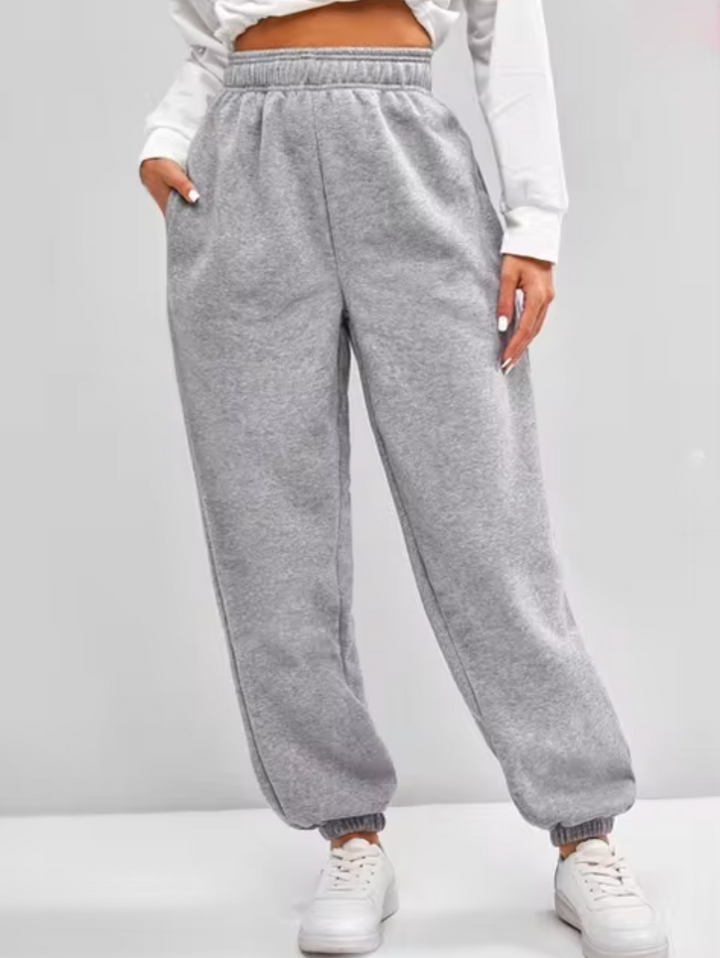 Pantaloni Jogger Donna Tessuto Tecnico Vita Alta Casual - Vesarelli