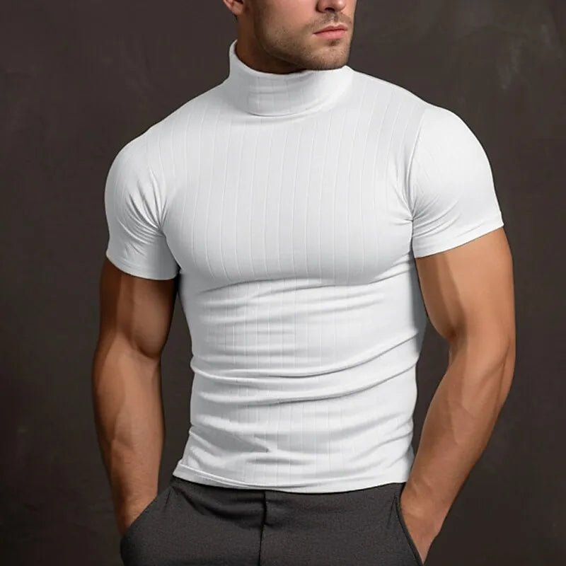 T-shirt Uomo Dolcevita Morbida Traspirante Slim Fit