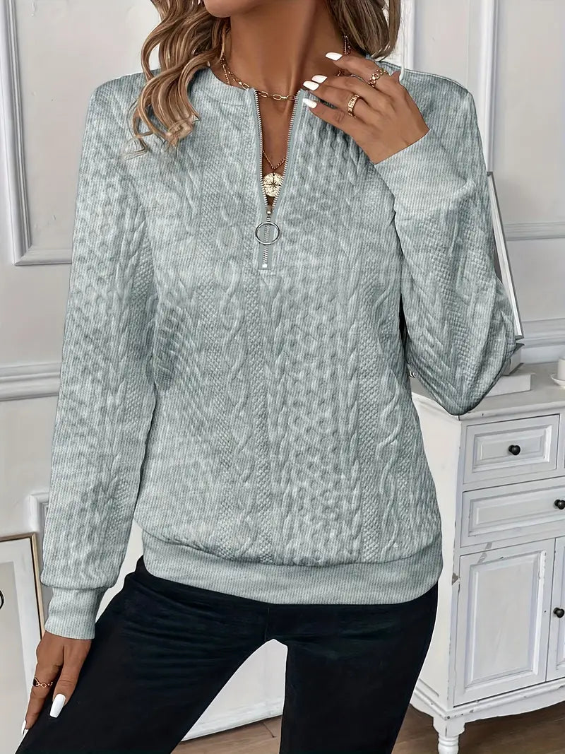 Maglione Donna Lavorato a Maglia con Cerniera Frontale