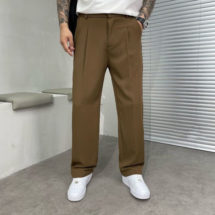 Pantaloni Uomo in Cotone Vestibilità Comoda Uso Quotidiano