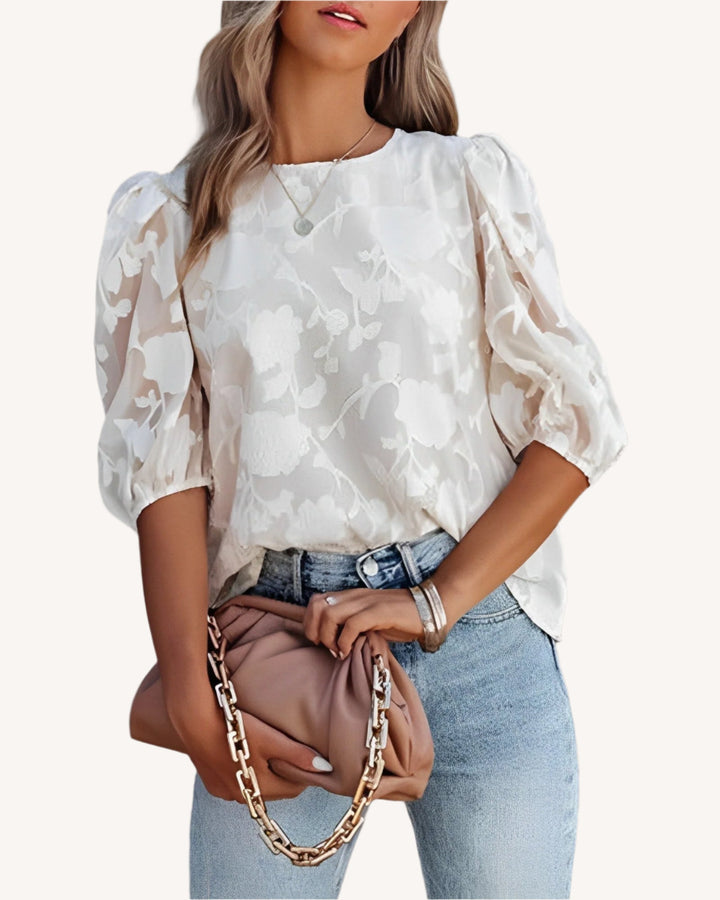 Camicetta Donna in Chiffon Maniche a Sbuffo - Vesarelli