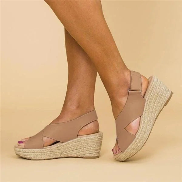 Sandali Donna Espadrillas Zeppa Tessuto Estivo - Vesarelli