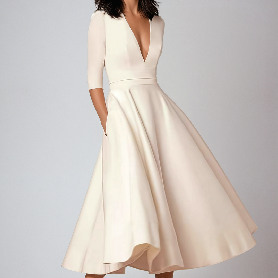 Abito Vintage Donna Gonna Svasata Linea A Elegante