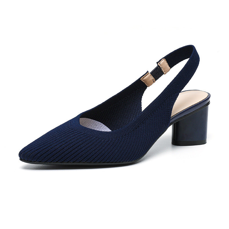 Scarpe Donna Punta Tacco Quadrato Stabile Elegante
