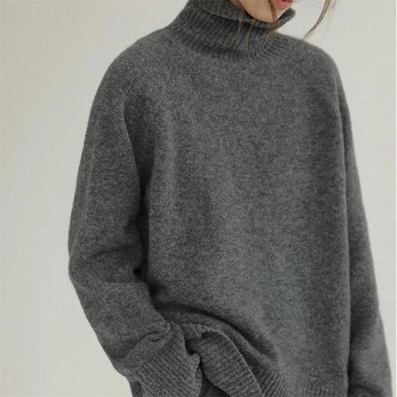 Maglione Donna Dolcevita Maglia Ampia Comoda