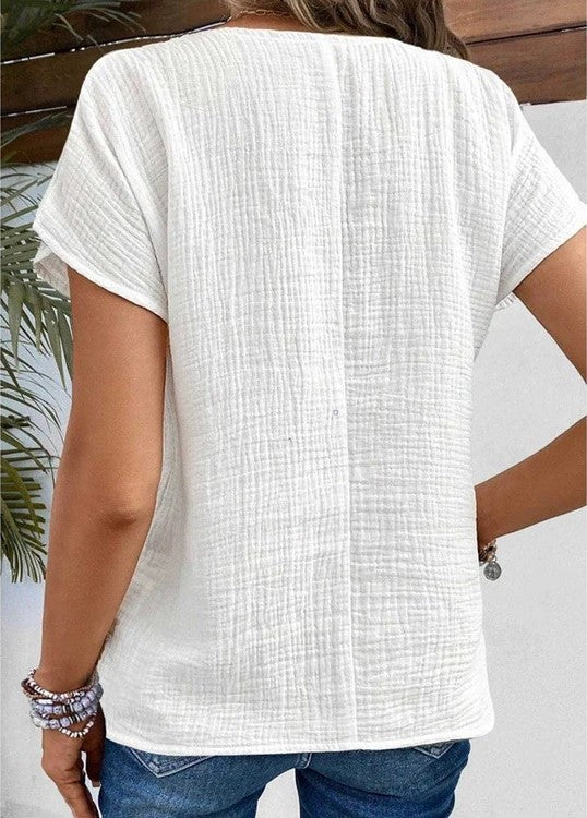 Camicetta Donna Leggera Cotone Colletto Abbottonato Comoda - Vesarelli
