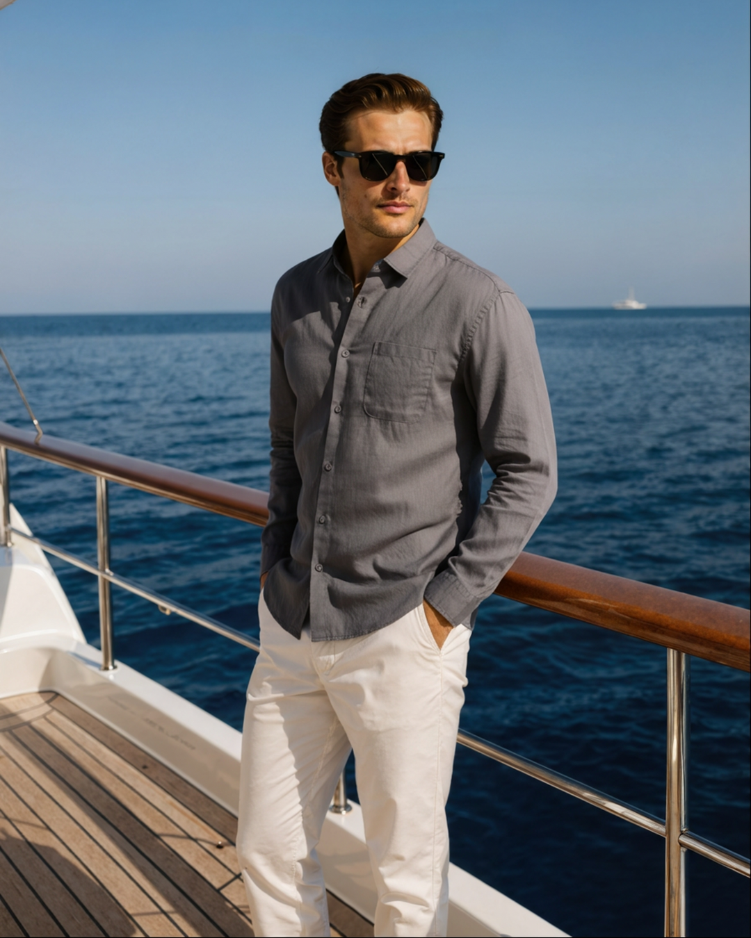 Camicia Uomo in Lino Traspirante Vestibilità Rilassata