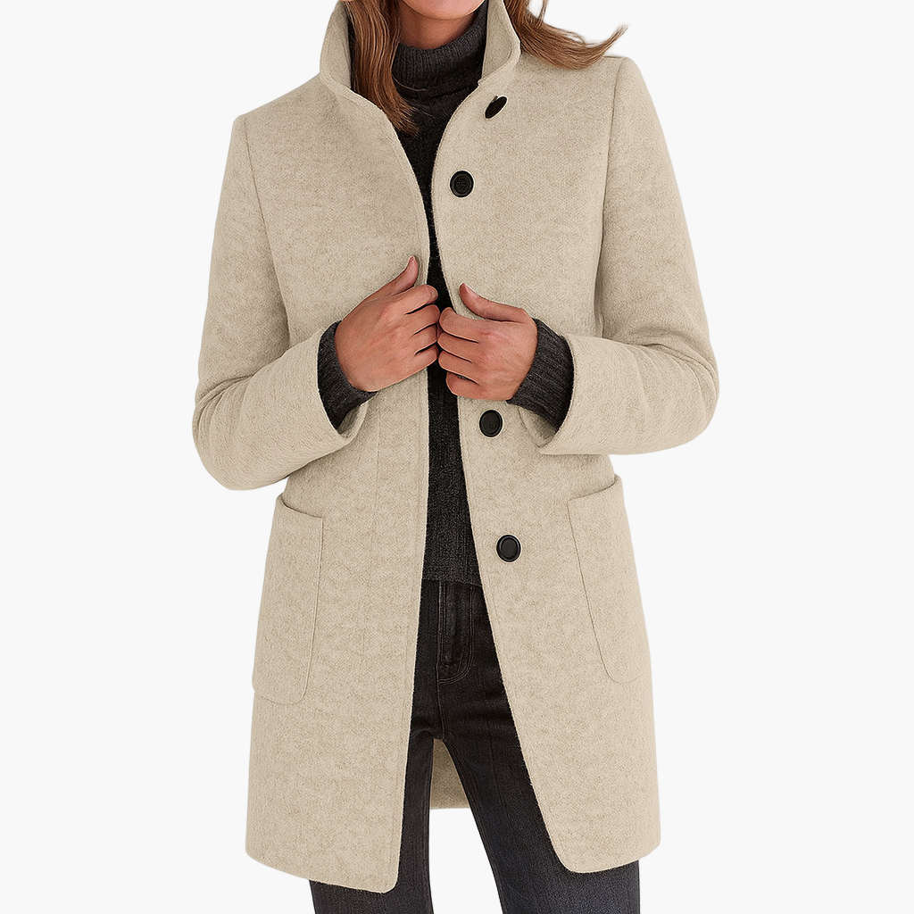 Cappotto Corto Donna in Misto Lana Giacca Monopetto Moderna - Vesarelli