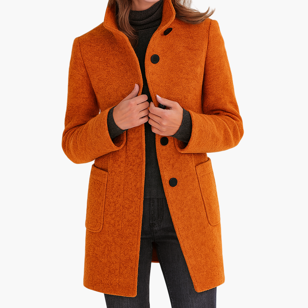 Cappotto Corto Donna in Misto Lana Giacca Monopetto Moderna - Vesarelli