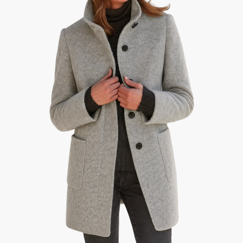 Cappotto Corto Donna in Misto Lana Giacca Monopetto Moderna - Vesarelli