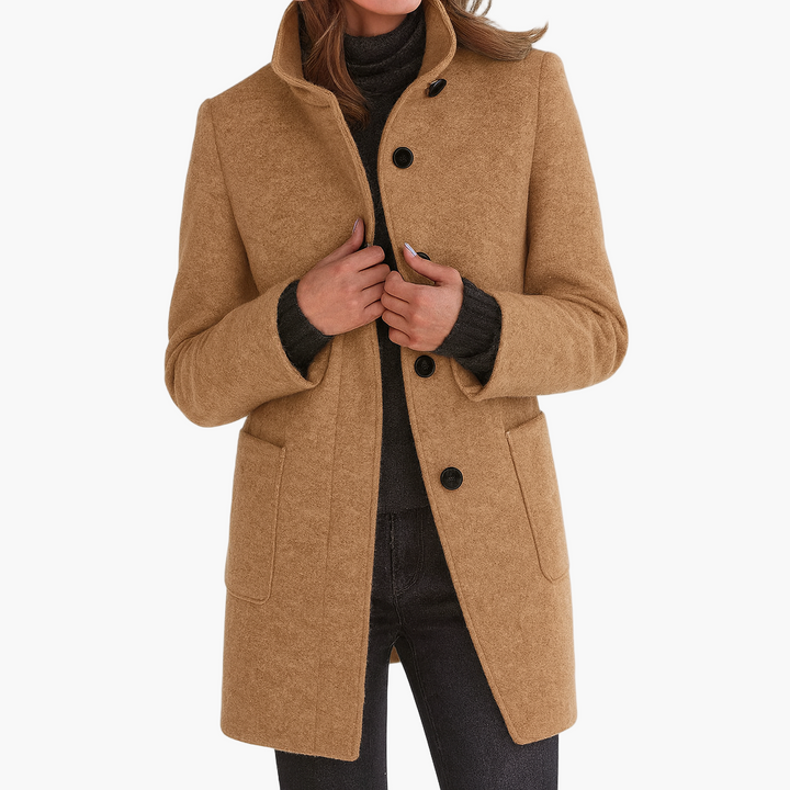 Cappotto Corto Donna in Misto Lana Giacca Monopetto Moderna - Vesarelli