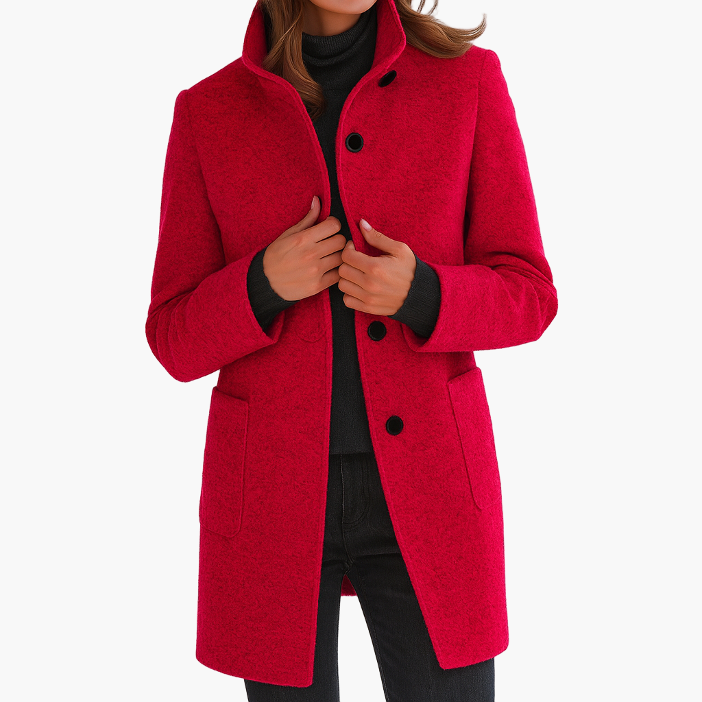 Cappotto Corto Donna in Misto Lana Giacca Monopetto Moderna - Vesarelli